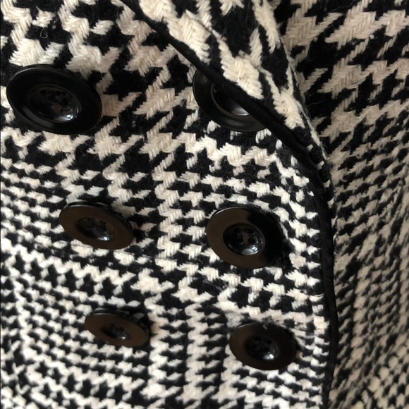 Vintage houndstooth tweed retro mod 60s style twiggy coat jacket S - Picture 4 of 8